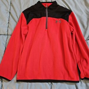 Under Armour Men's Zip-Up Sweater in Red and Black